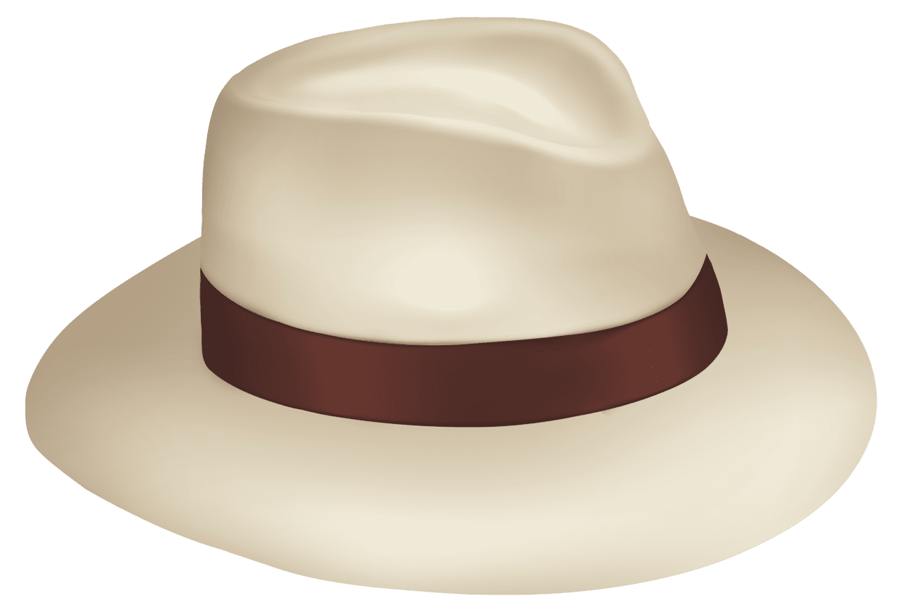 Panama sun hat with brown ribbon clipart best vector