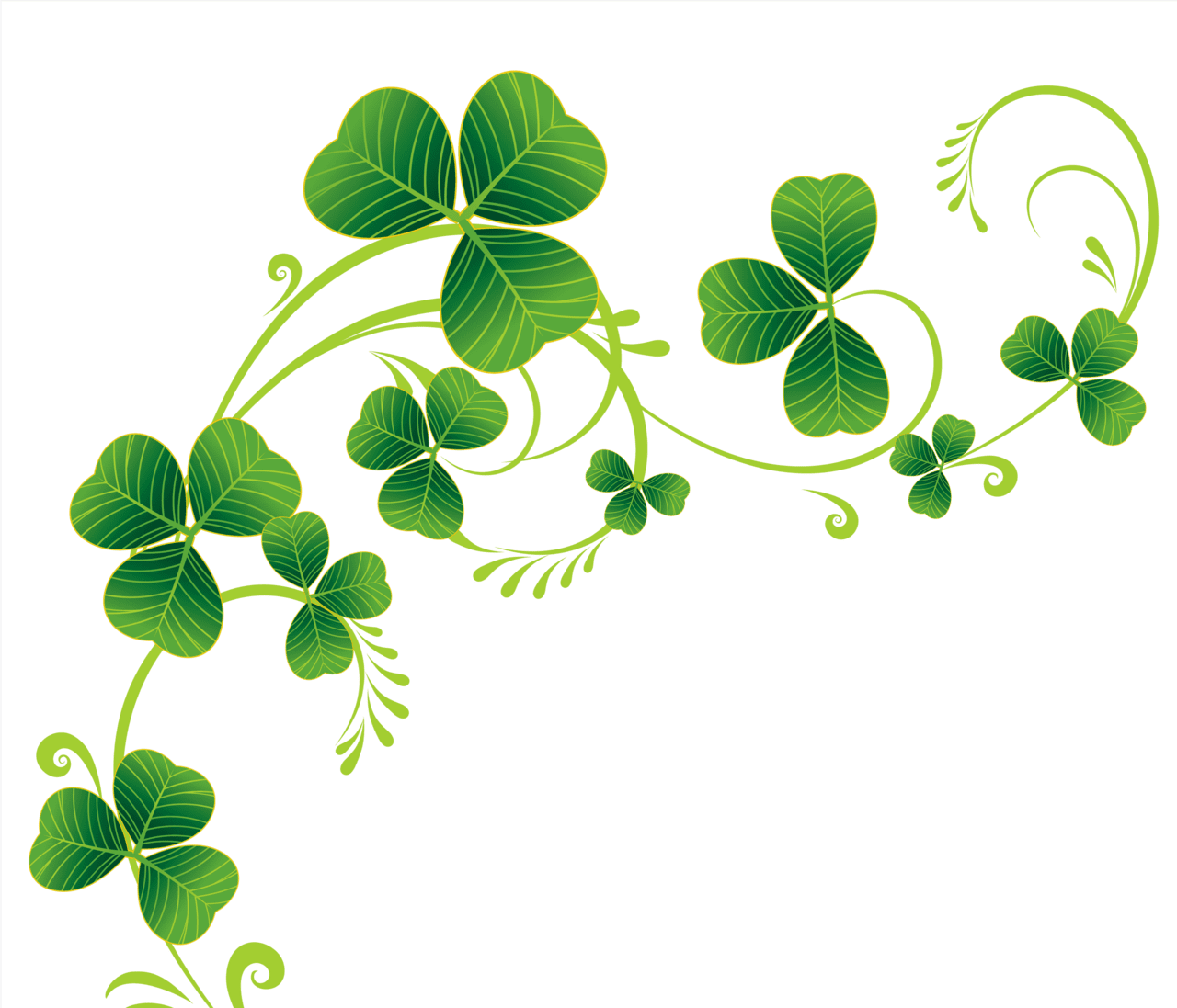 Leprechaun border of shamrocks clipart suggest image