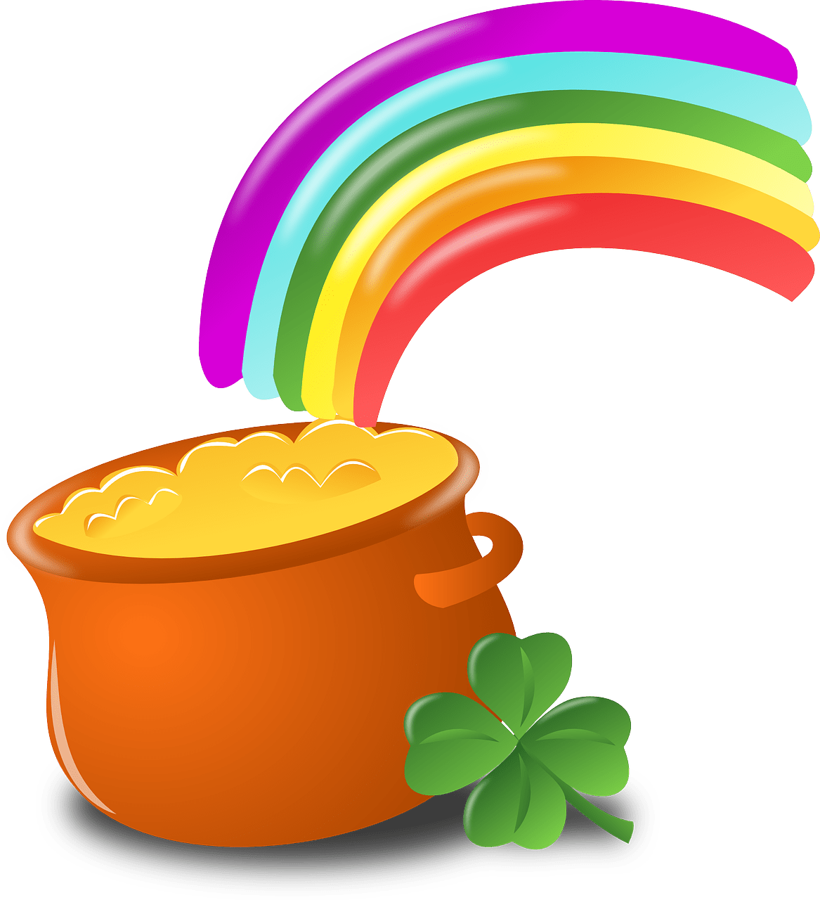 Leaf clover luck rainbow nature vector graphic clipart