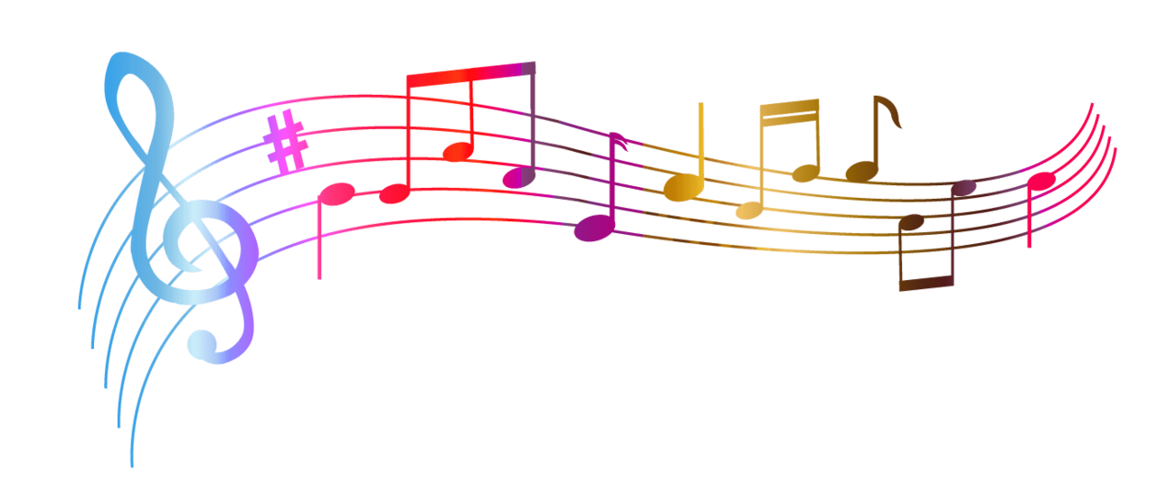 Music note colourful large images transparen clipart