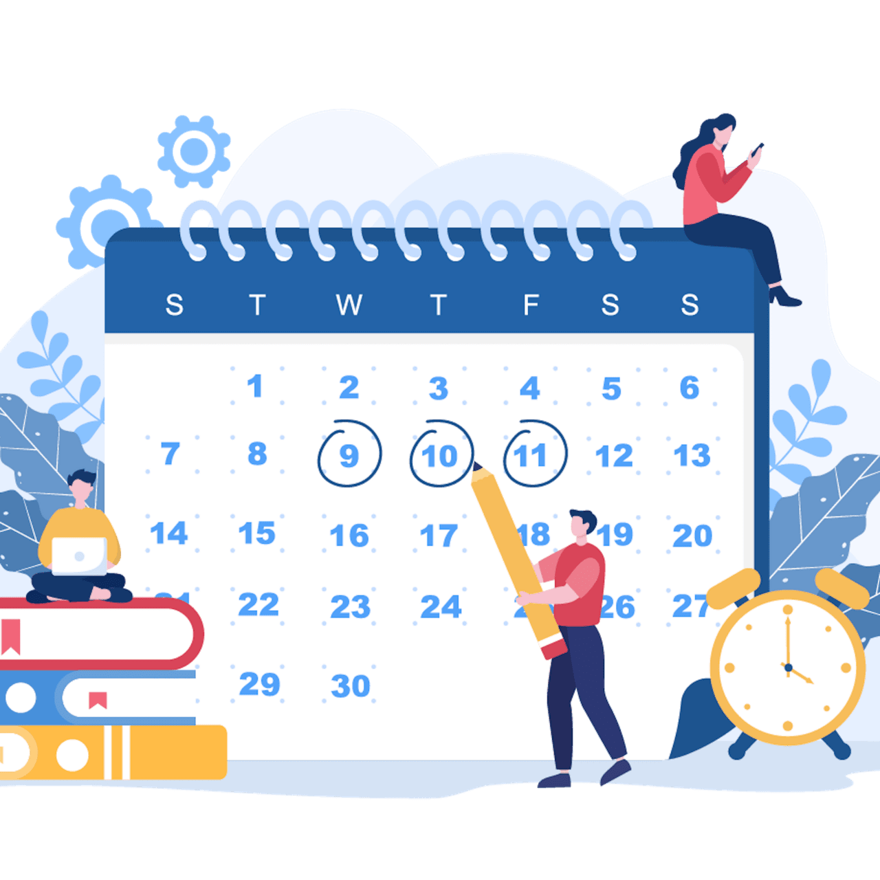 Planning schedule or time management calendar clipart picture