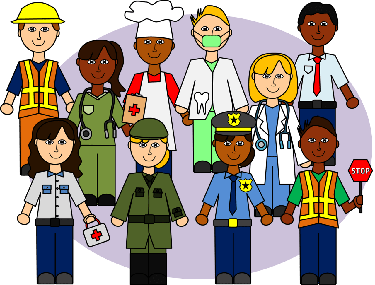 Friends munity helpers jobs clipart images for mercial or personal use