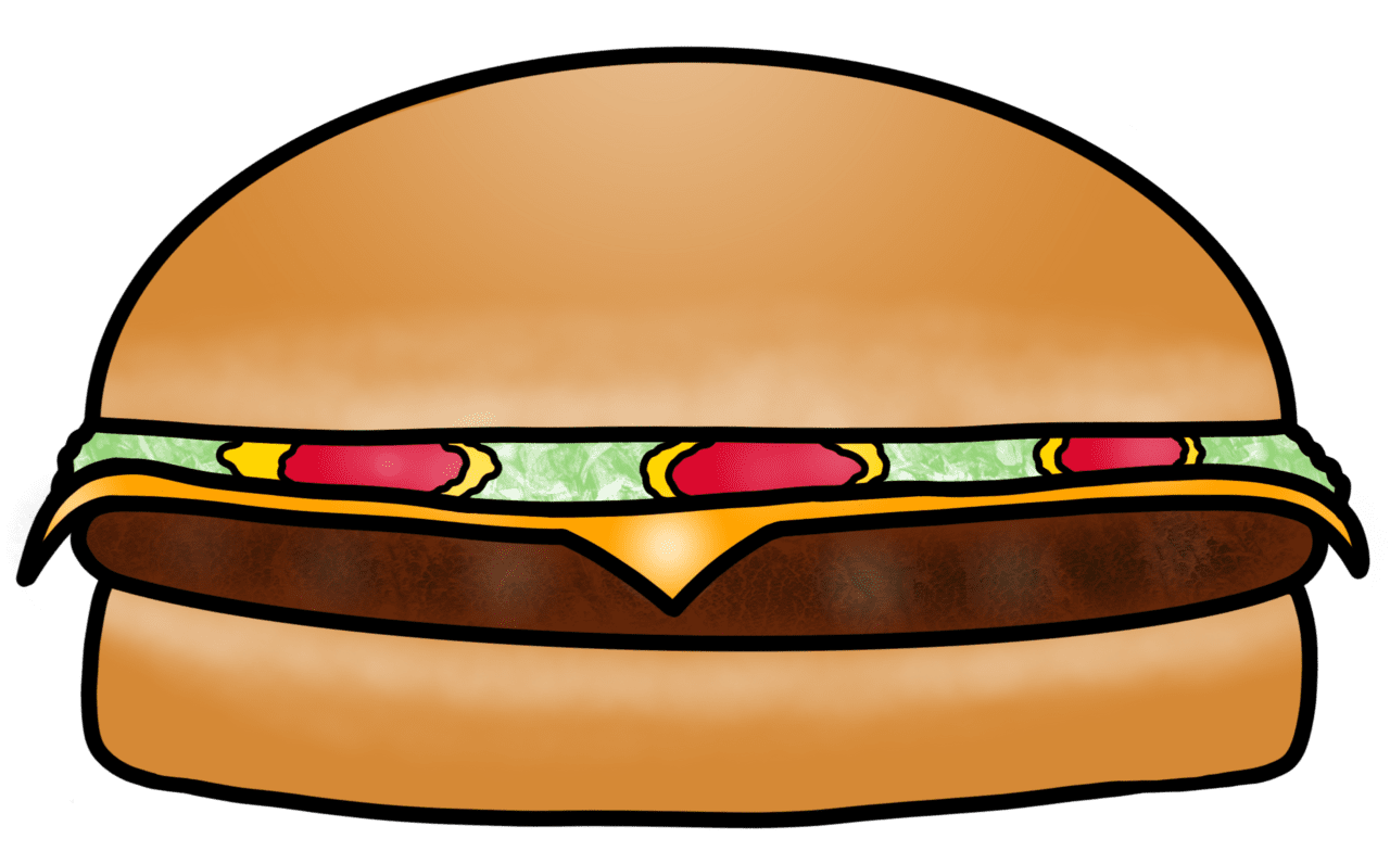 Hamburger pin page clipart image