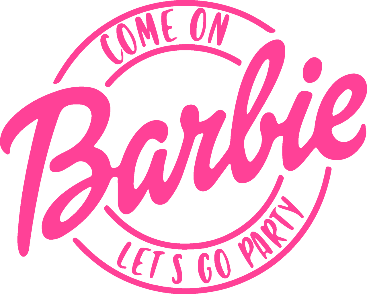 Barbie lets go party logo vector vectorseek clipart