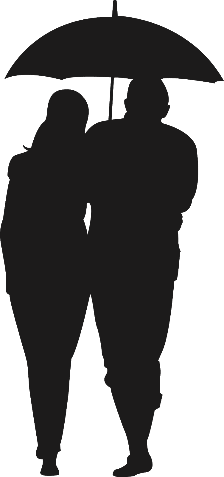 Umbrella couple walking in rain silhouette clipart full size pinclipart logo