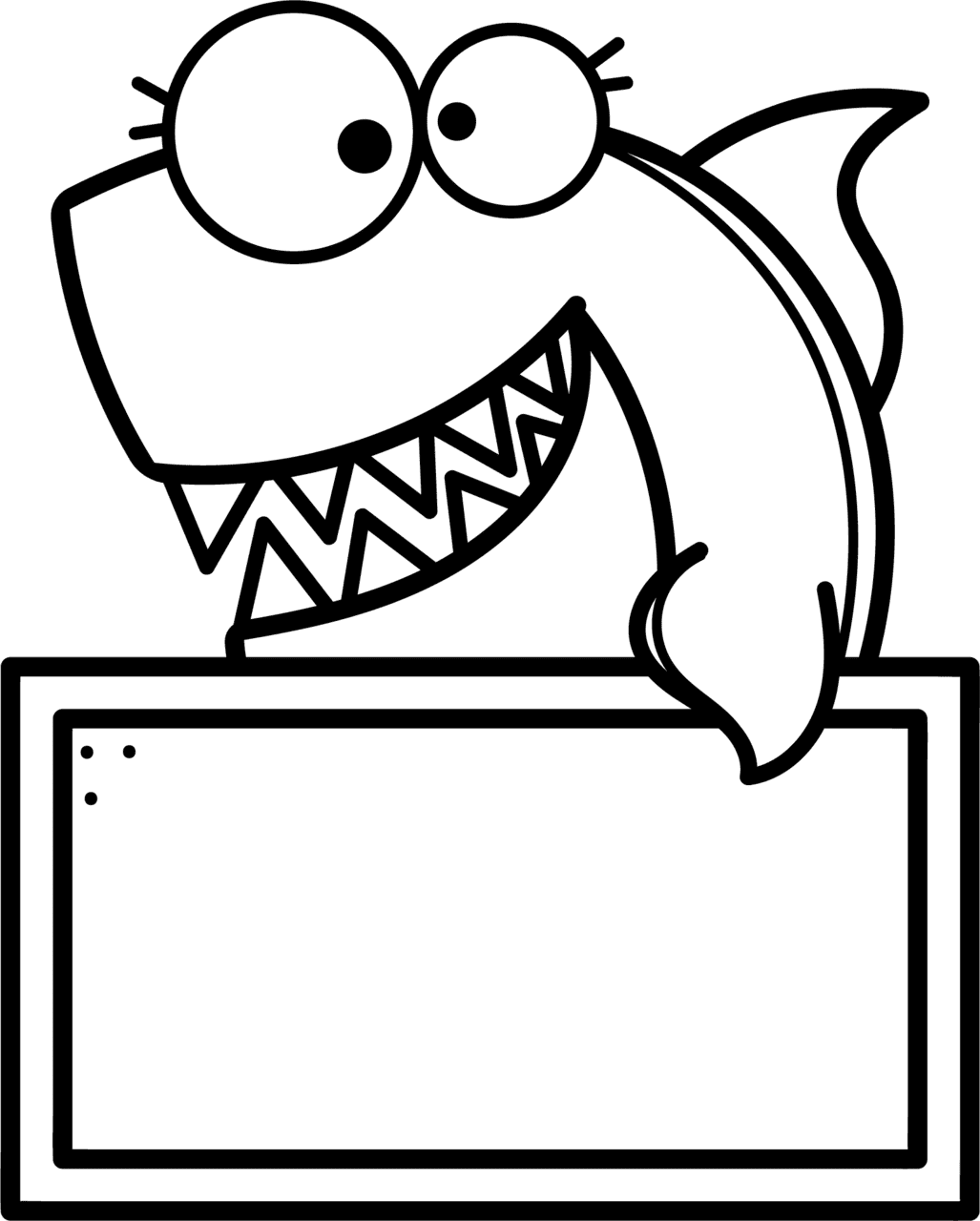 Cute shark clipart for kids background