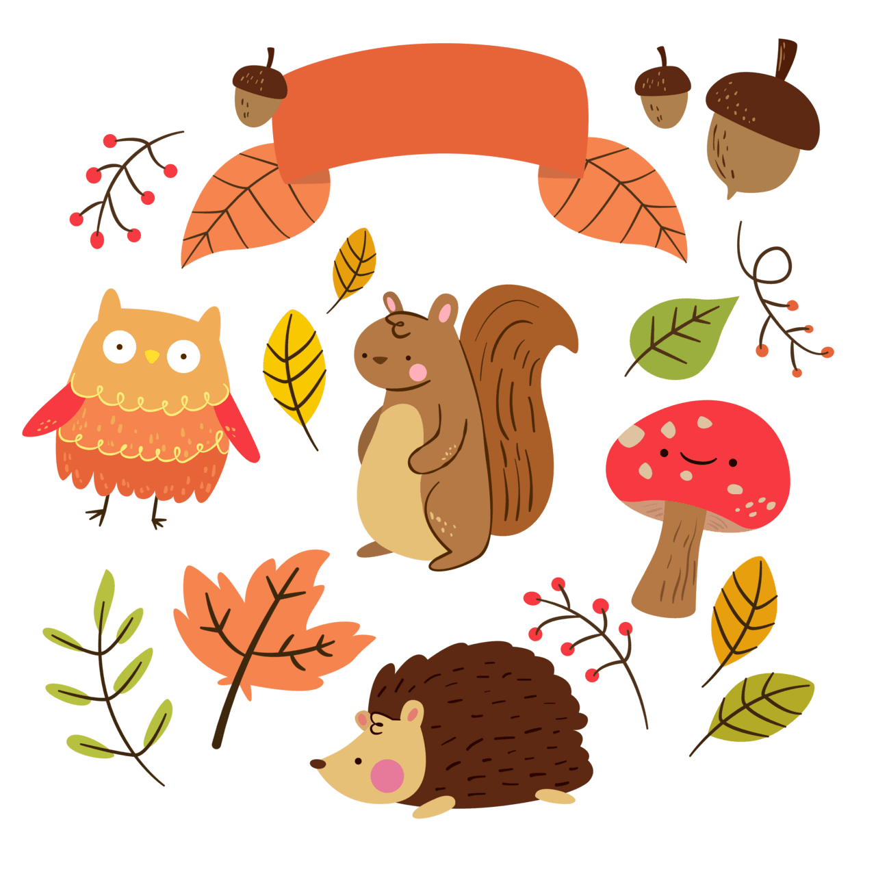 Autumn fall clipart planner stickers image