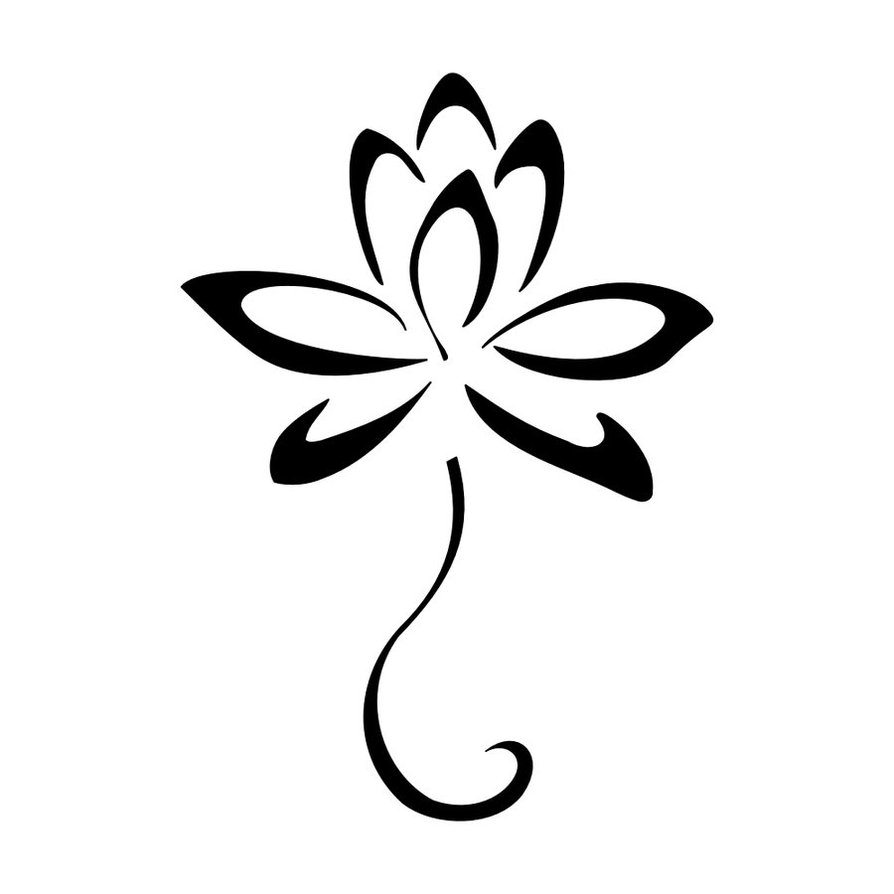 Flower black and white lotus tattoos clipart image