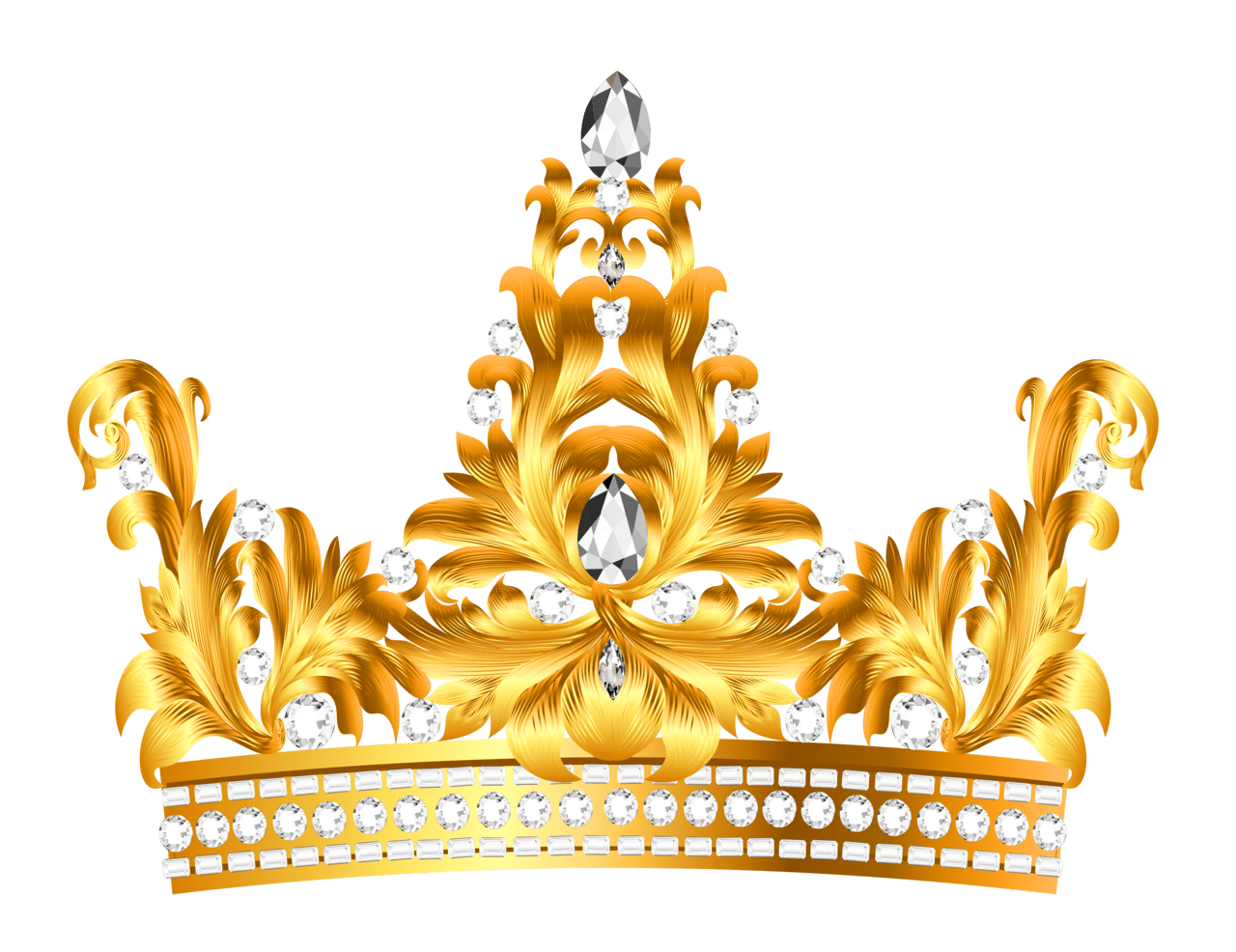 Gold and diamond crown clipart vector