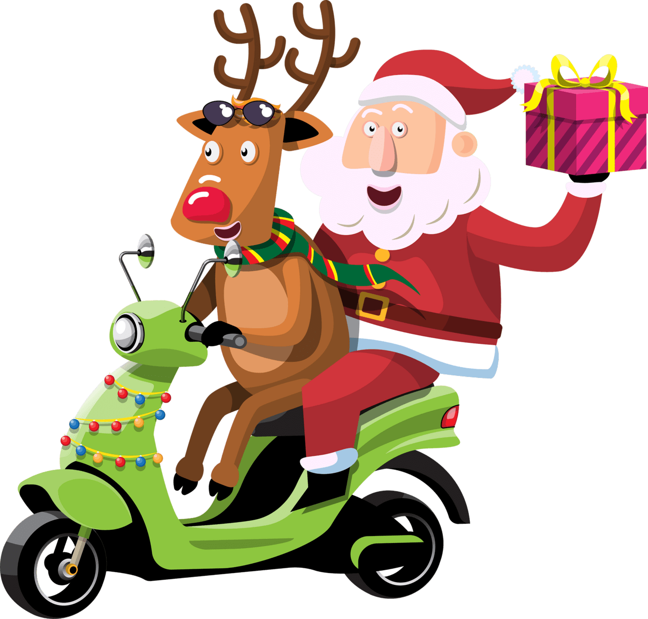 Reindeer merry christmas and happy new year clipart clip art