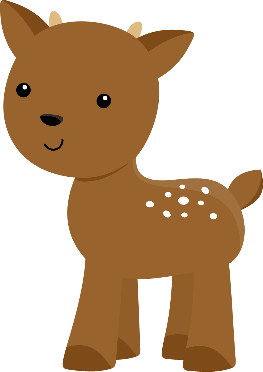 Deer branca de neve animal veado clipart logo