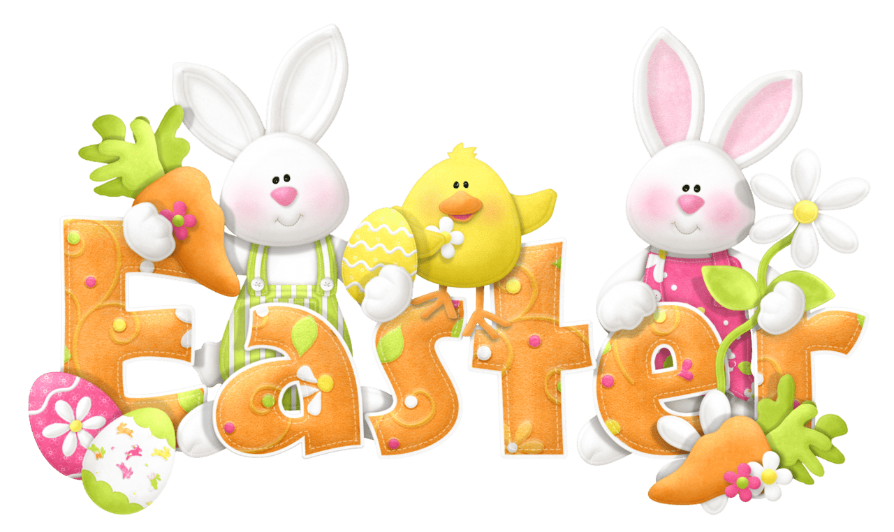 Easter cute text clipart logo