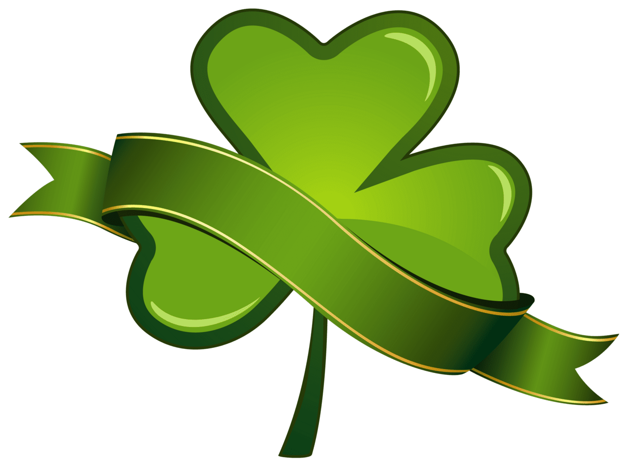 Leaf clover st patricks day shamrock with banner clipart background