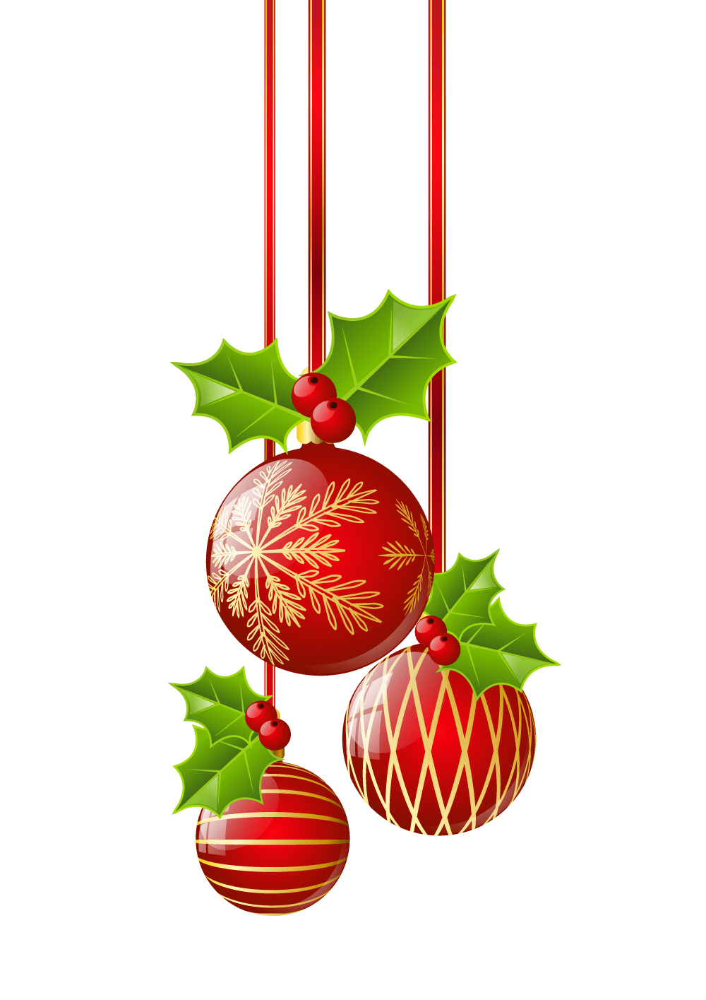 Christmas border red ornaments clipart photo