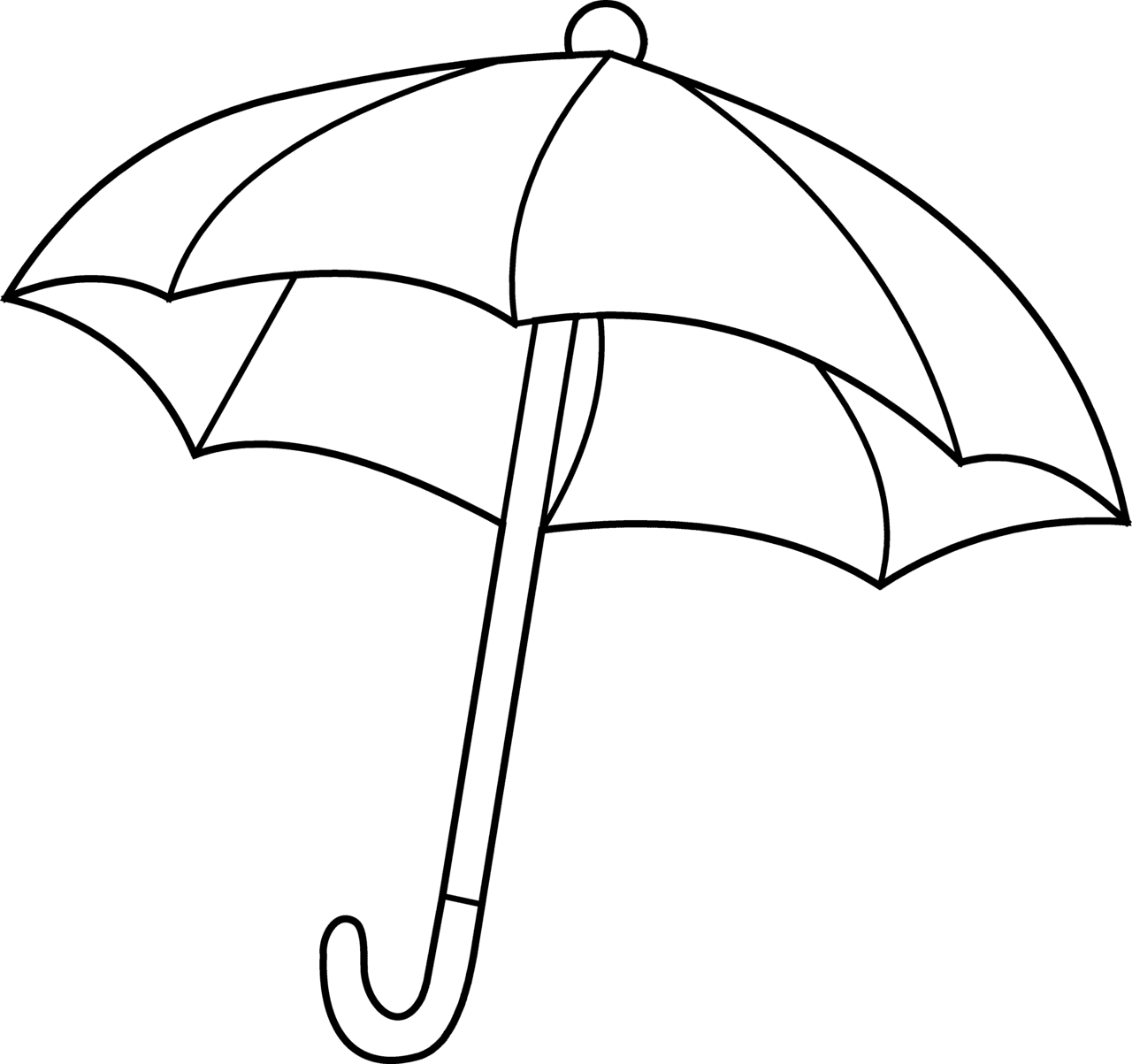 Umbrella cute clipart and coloring pages vector