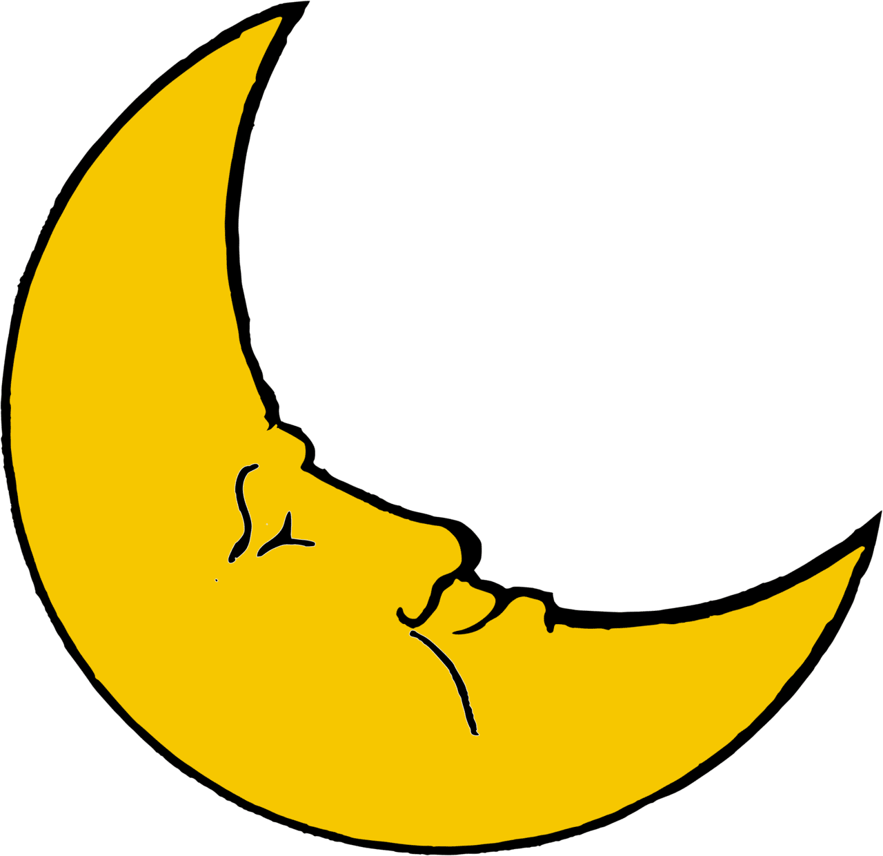 Smiling crescent moon clipart vector