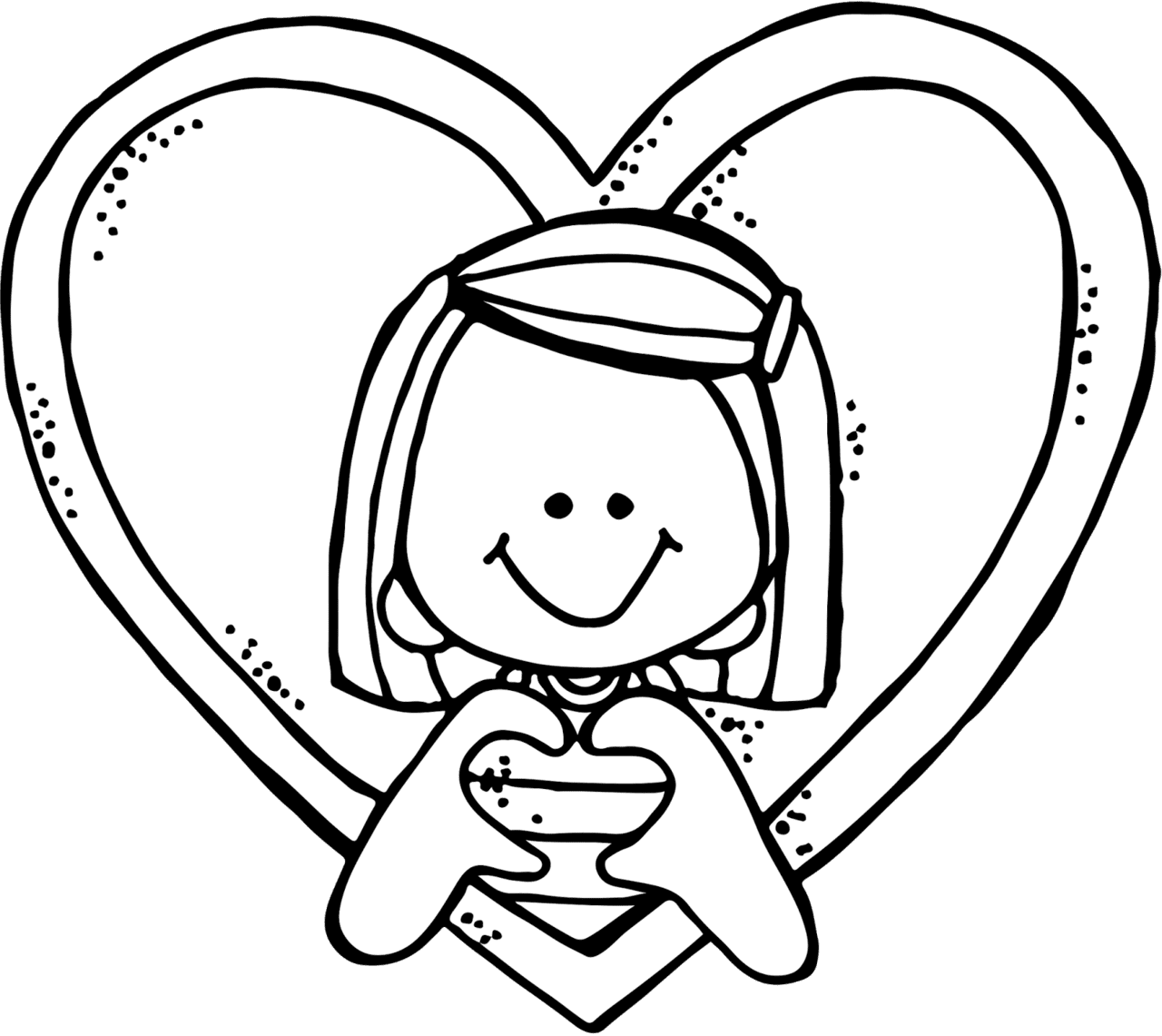 Heart black and white melonheadz clipart vector