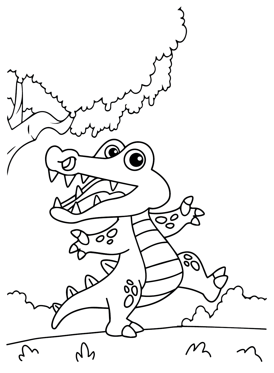 Alligator baby crocodile coloring page printable pages clipart transparent