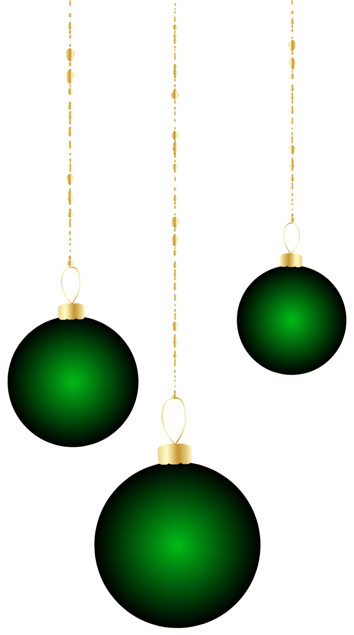 Christmas border green ornaments clipart photo