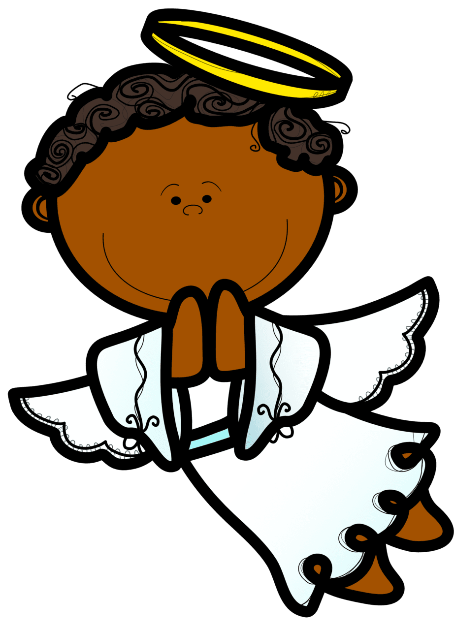 Angel pin page clipart image 2