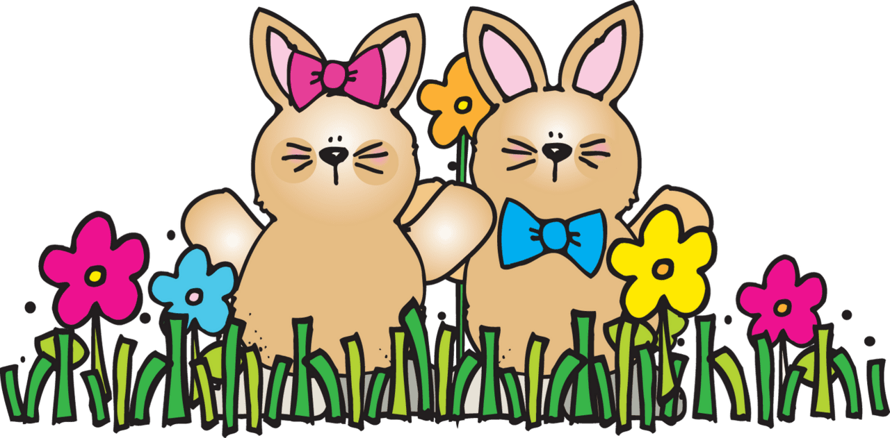 Rabbit looking forward and back clipart image