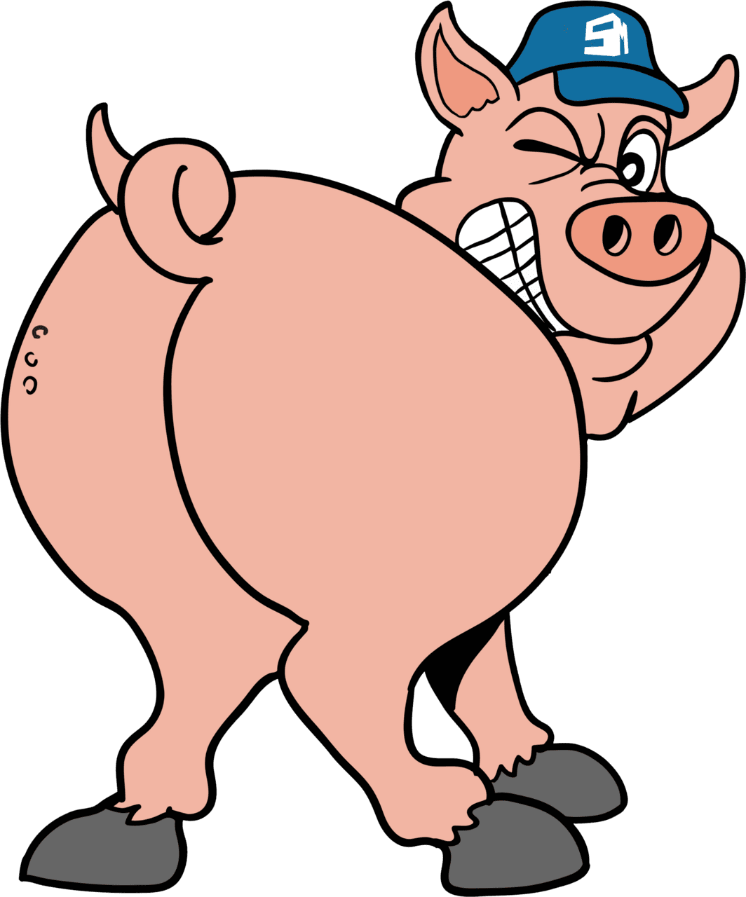 Pig butt library cartoon image with no backgroud key clipart