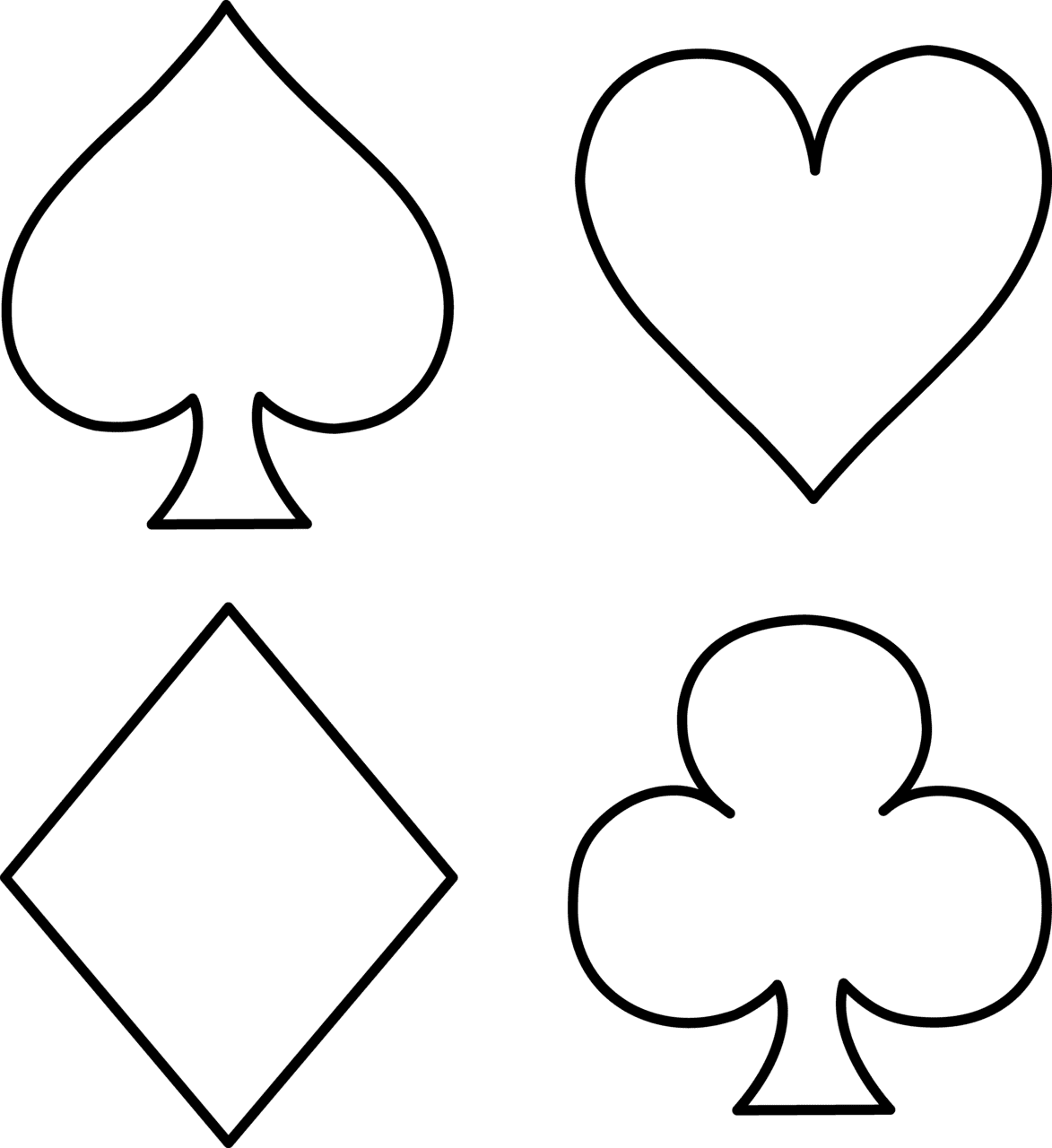 Heart black and white playing cards clubs images cliparts clipart library