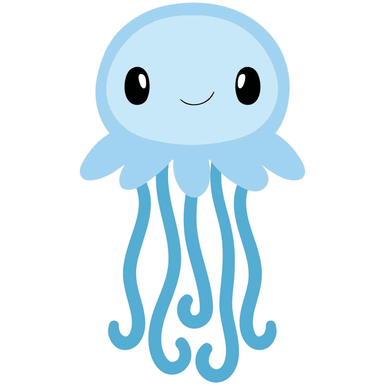 Octopus adorable blue jellyfish for underwater themed party clipart picture