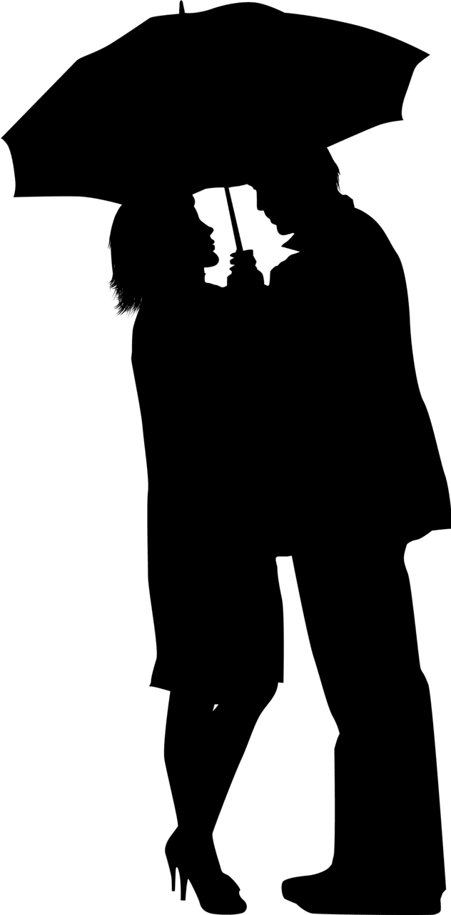 Person romantic couple silhouettes clipart background