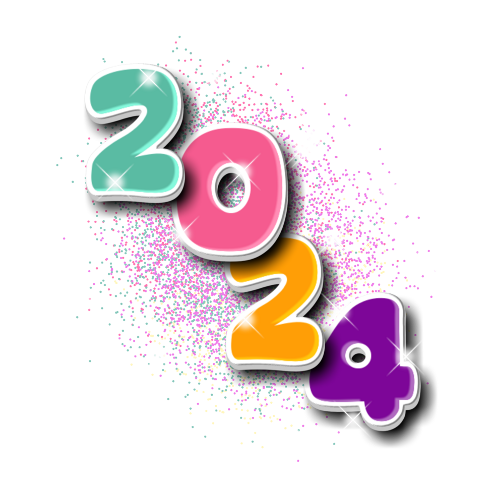 Happy new year 2024 clipart vector 3