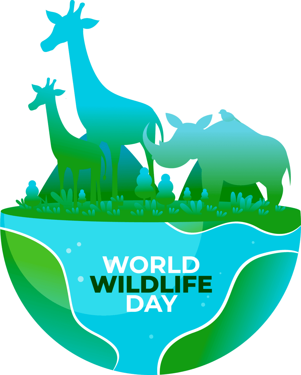 Giraffe world wildlife day vector img clipart