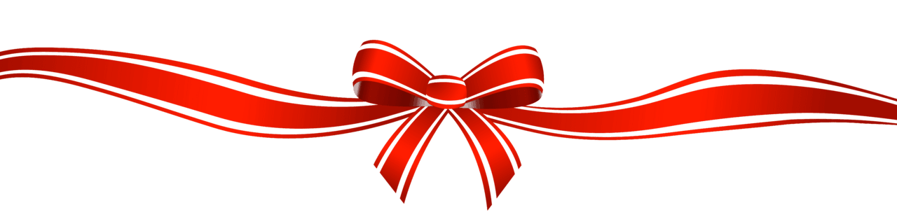 Red bow with long strings clipart picture