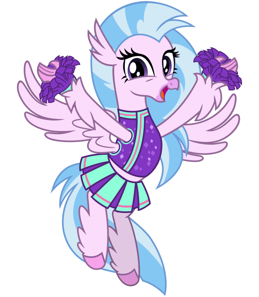 Safe artist cheezedoodle silverstream classical hippogriff greaaat available arms spread out cheer ing leader outfit clothes cute diastreamies female flying clipart logo