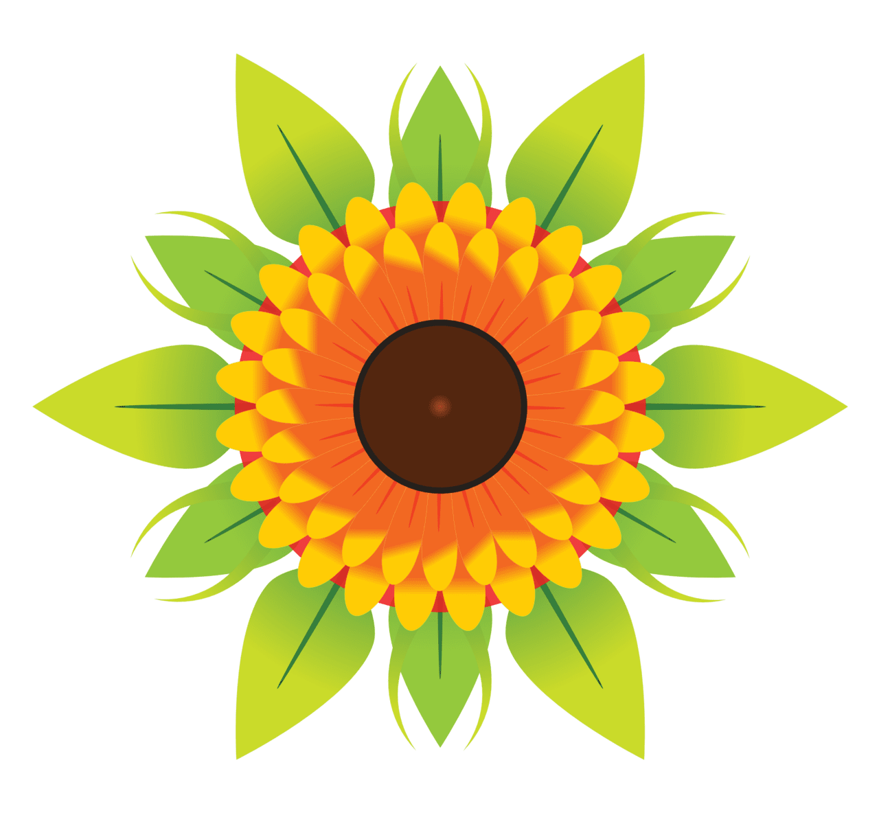 Sunflower flower vector clipart