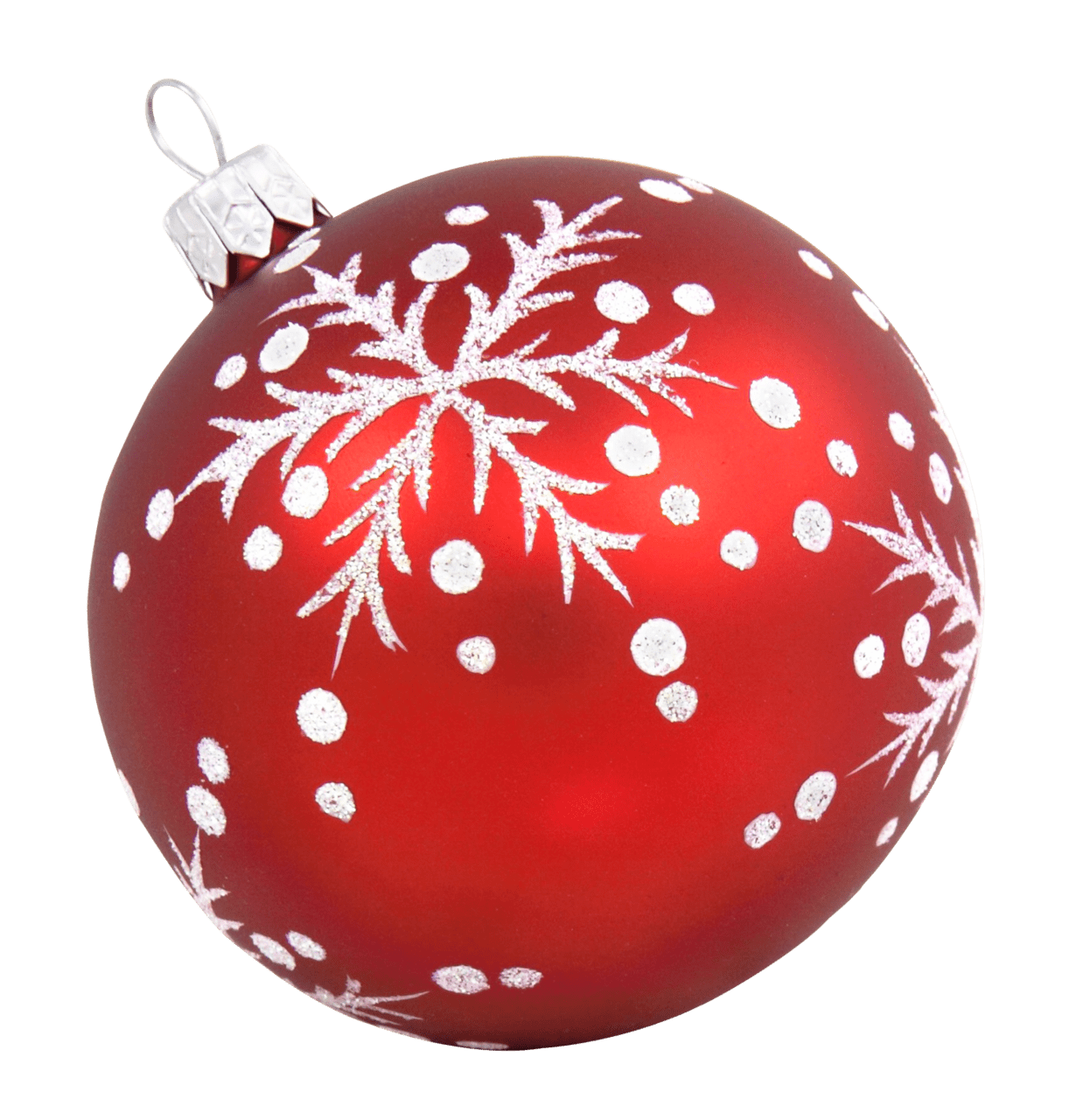 Christmas ornament red bauble with snow clipart picture