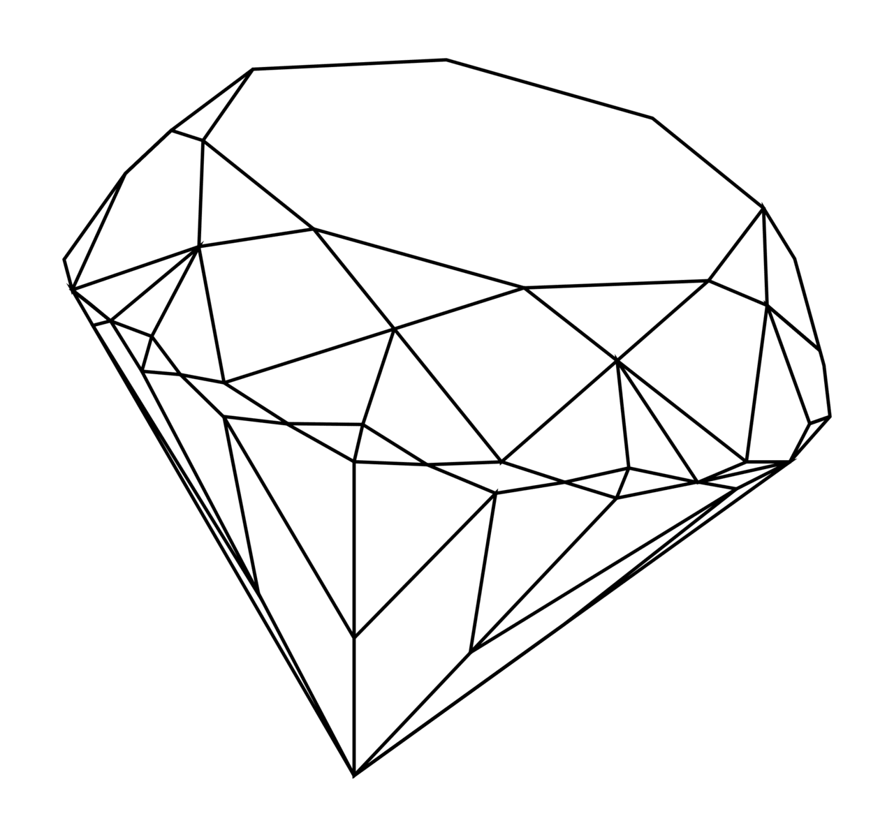 Diamond line clipart image