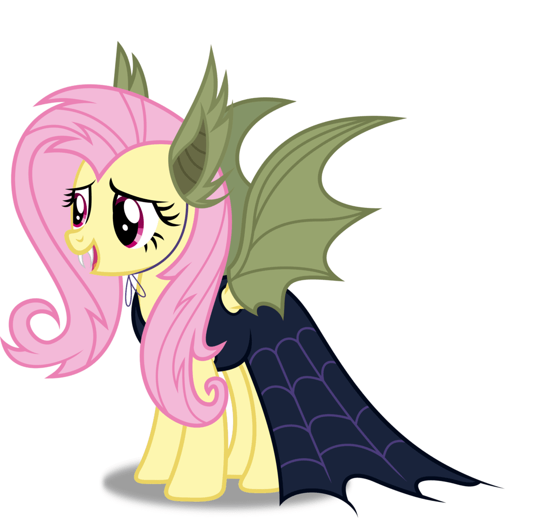 Safe artist notes fluttershy pegasus pony scare master absurd resolution bat ear cape clothes costume fake flutterbat female nightmare night open mouth ponyscape simple clipart image