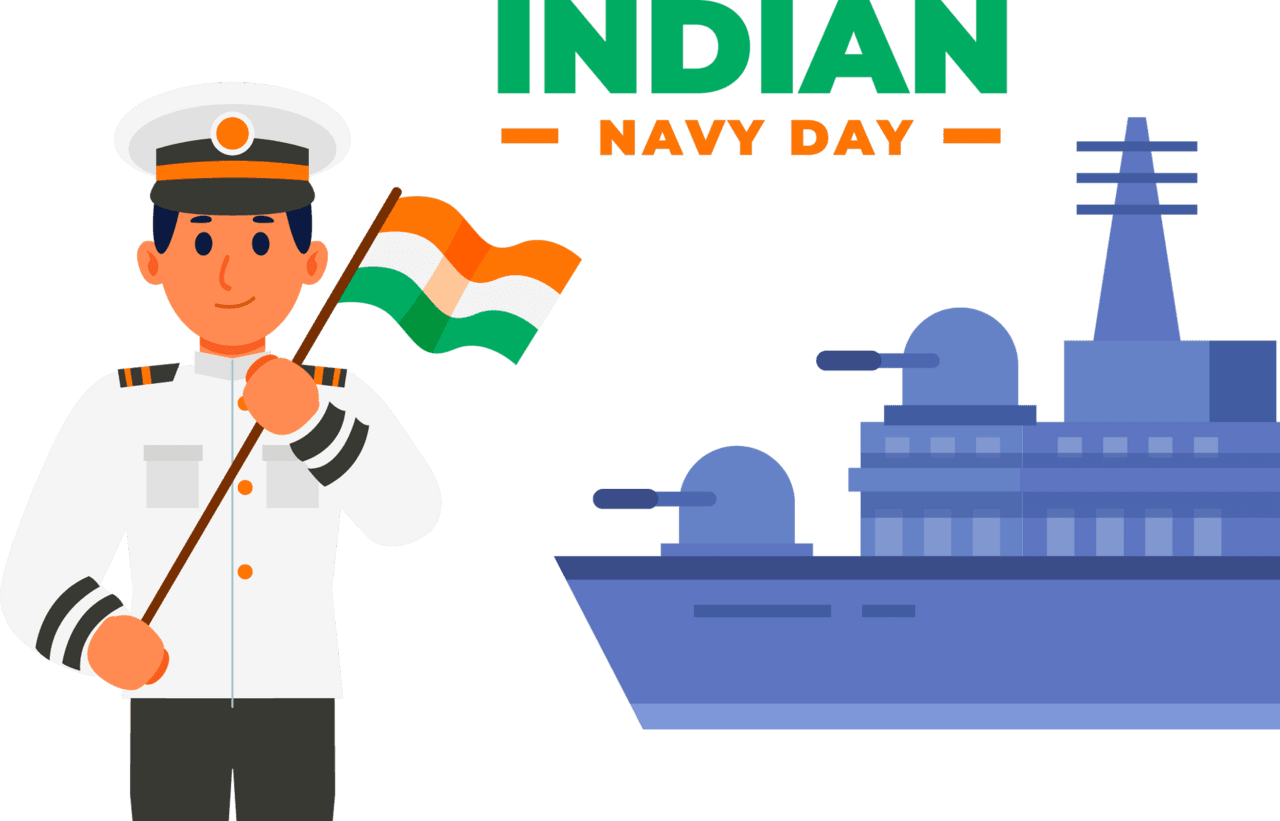 Boat cartoon naval officer flag in hand with submarine clipart transparent