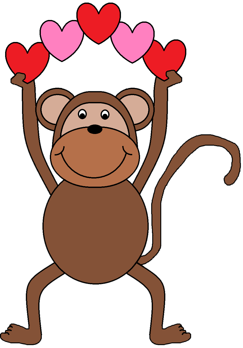 Cartoon clipart monkey valent background