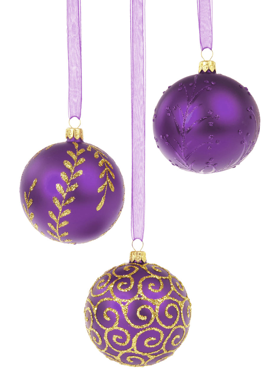 Christmas ornament purple baubles clipart free