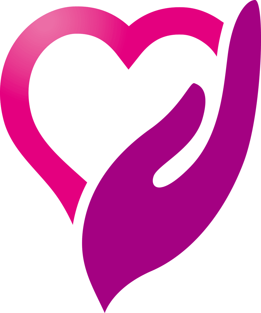 Stethoscope hand and heart logo health care image clipart