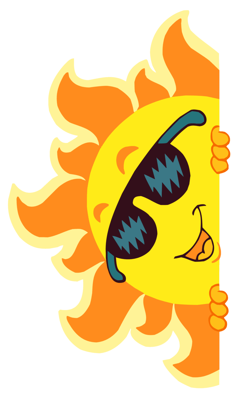 January smiling sun decoration clipart picture