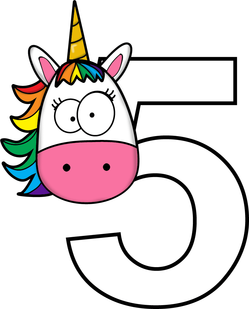 Unicorn pin page clipart image