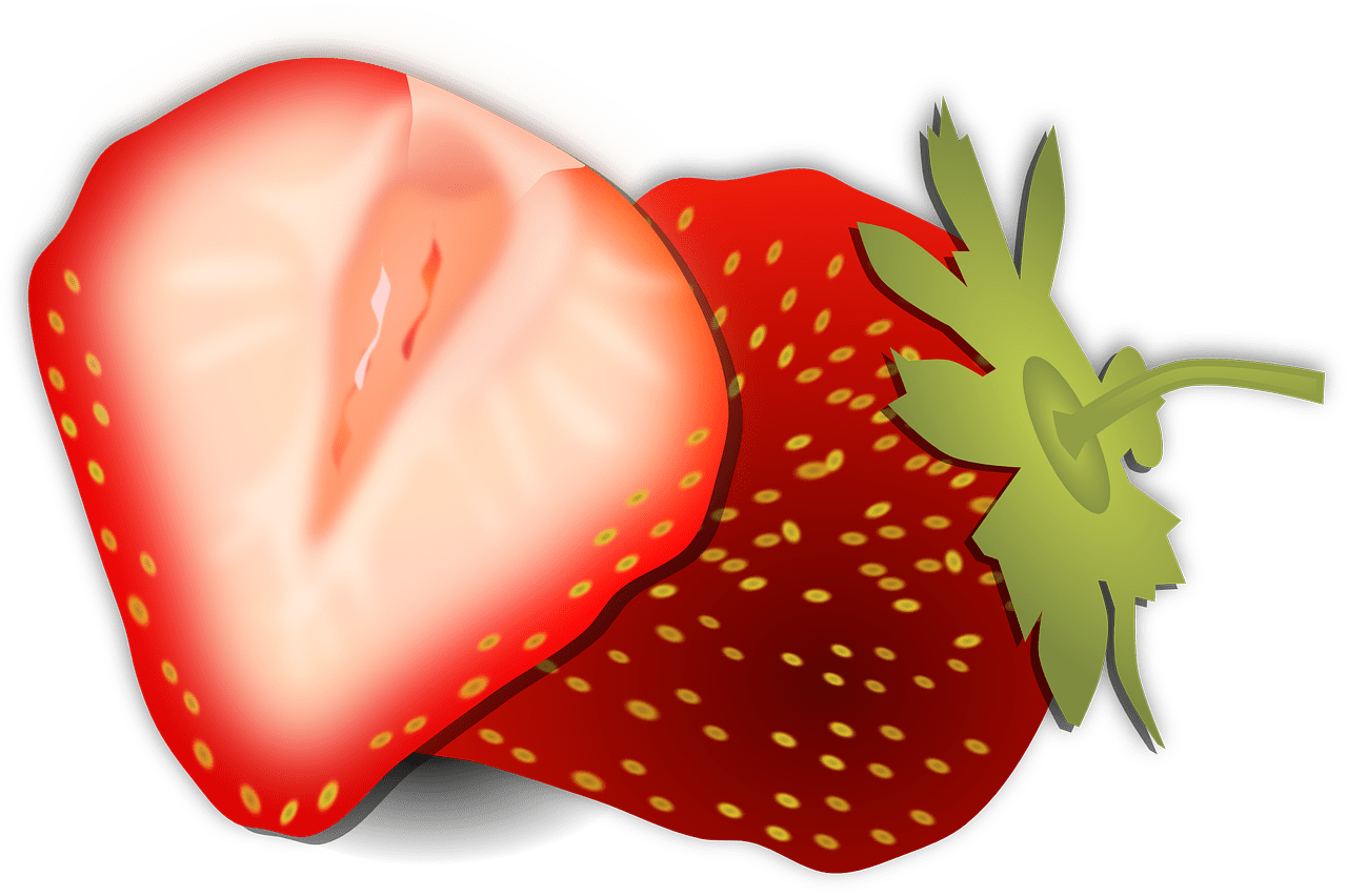 Strawberries fruit food vector graphic clipart