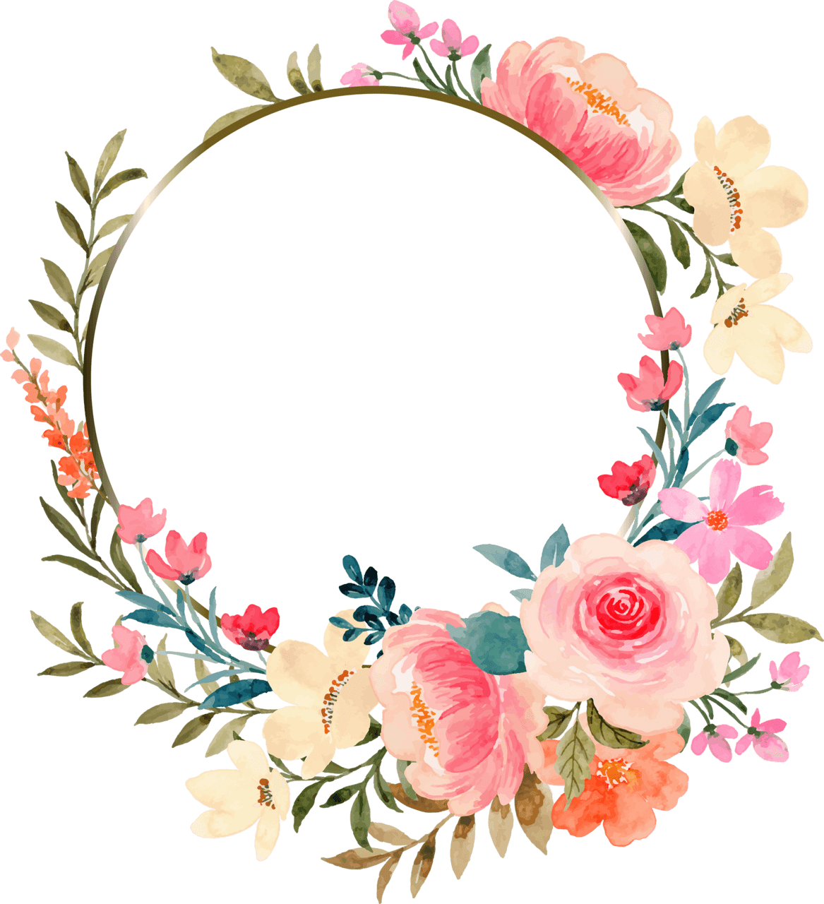 Floral flower vector frame clipart