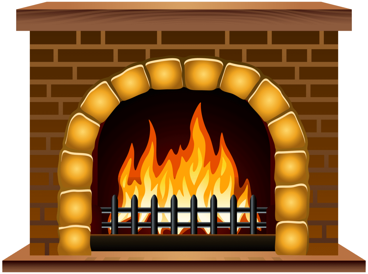 Flame fireplace clipart image 2