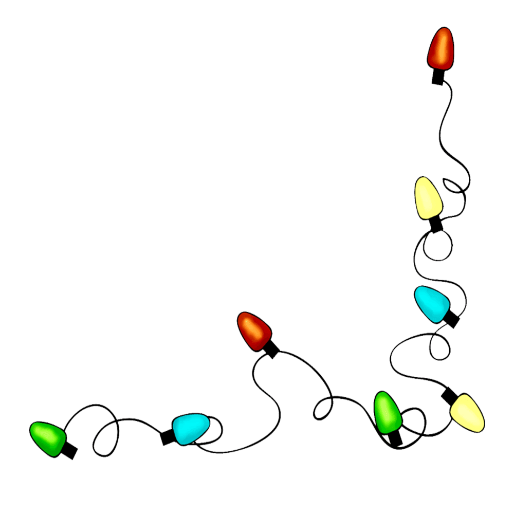 Christmas border cute lights clipart for your holiday decorations background