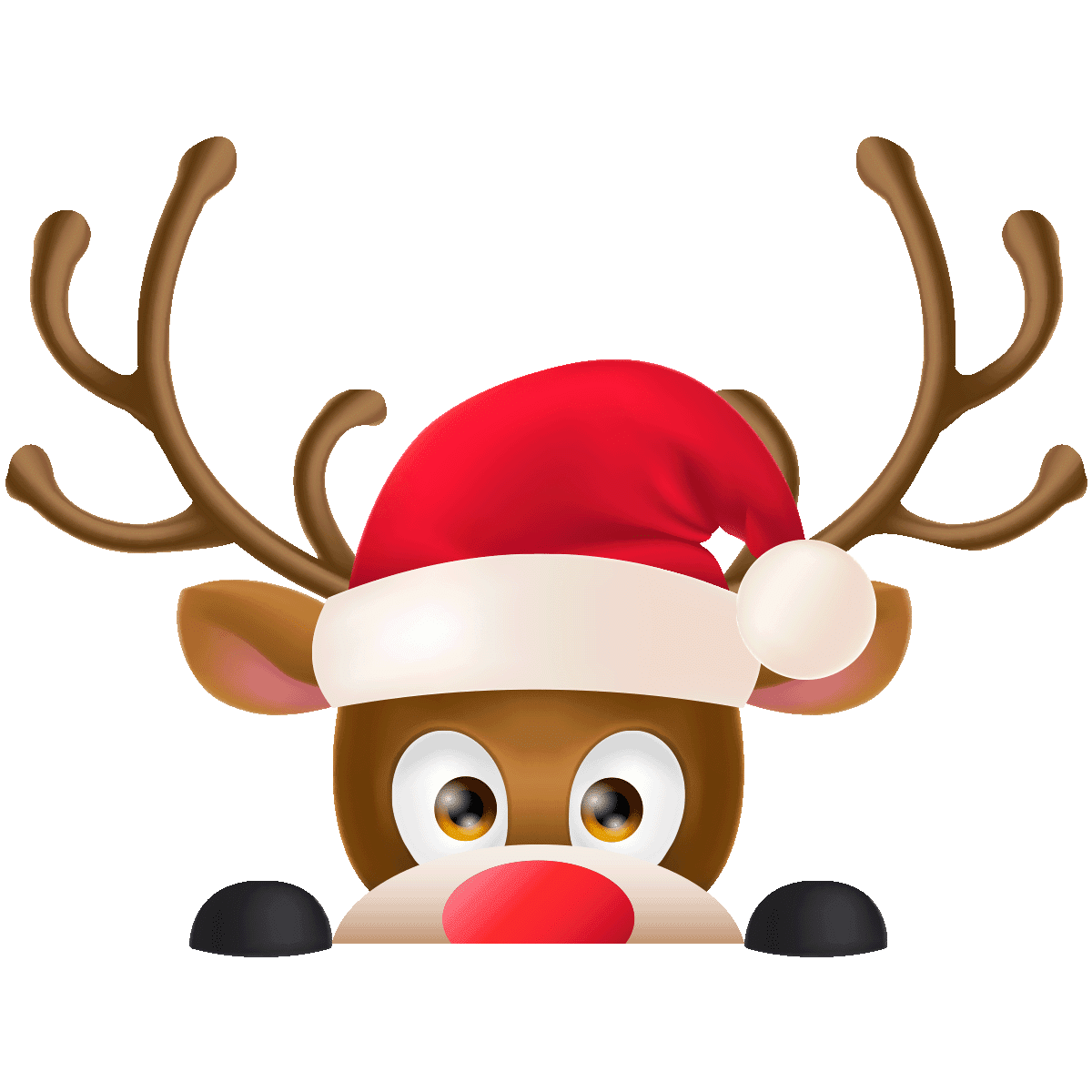 Christmas santa claus transprent rein deer antler clea kis clipart vector