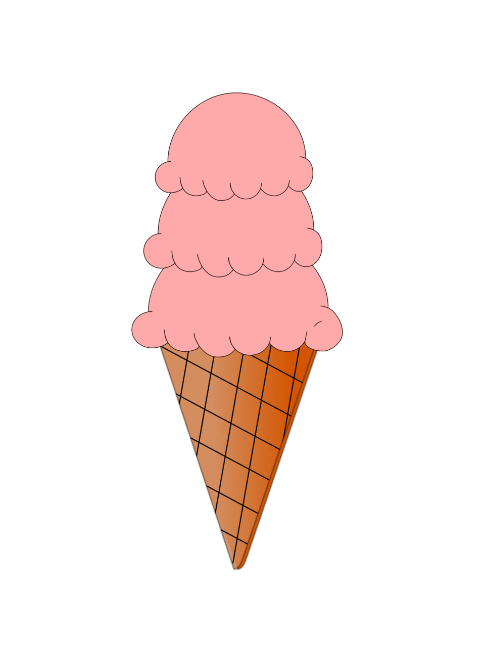 Ice cream and sugar cone animation clipart logo