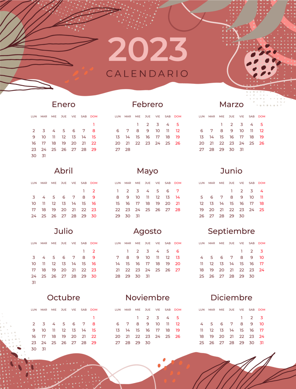 Calendar clipart enero to diciember vector